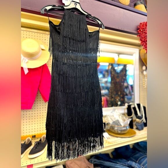Shein Ladies Med Black Halter Flapper Dress - Short - Picture 1 of 3
